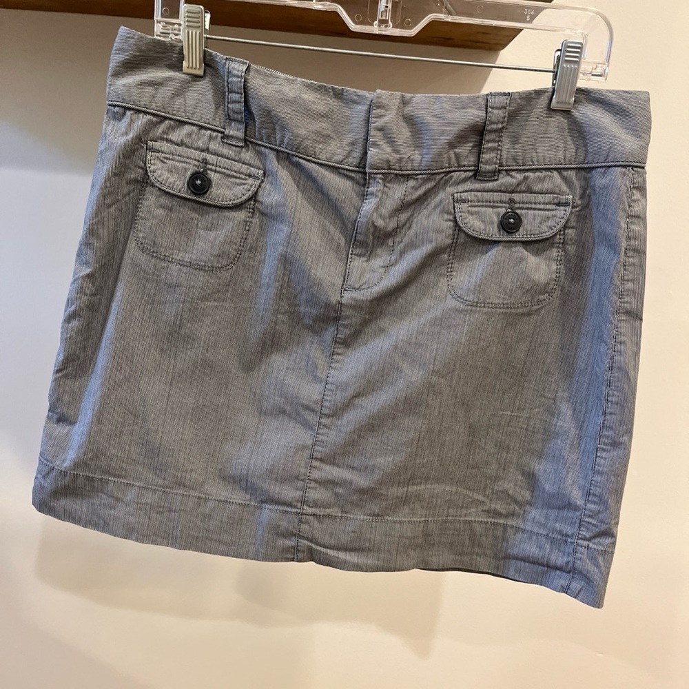 Sonoma Mini Utility Skirt with Built In Shorts Black White Pinstripe 12